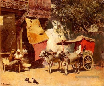Une Indienne Gharry Indienne Peinture à l'huile
